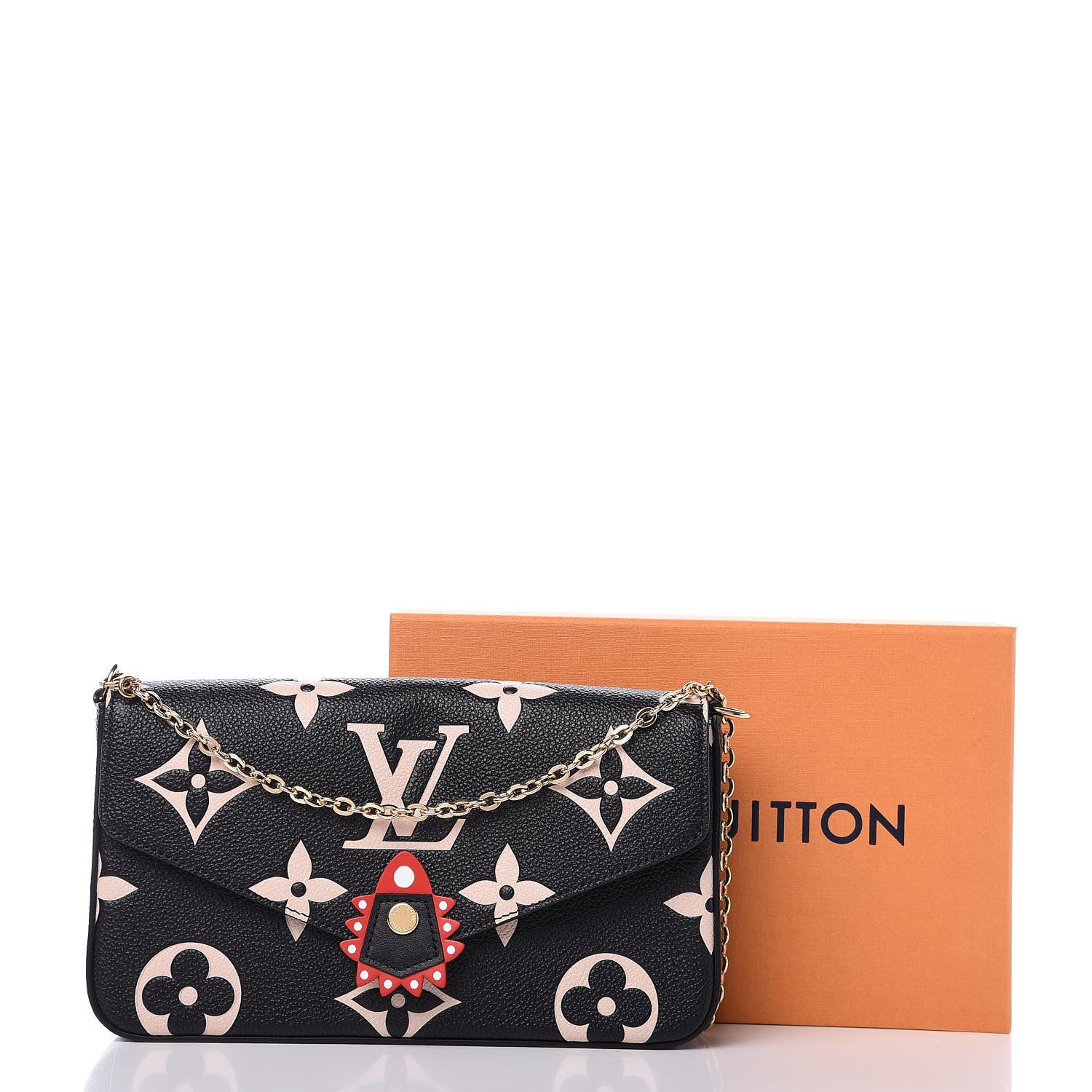 Louis Vuitton Empreinte Monogram Giant Crafty Pochette Felicie Black Creme 10 of 10