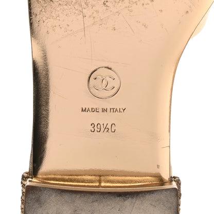 Chanel Metallic Lambskin CC Braided Mules 39.5 Gold 7 of 12