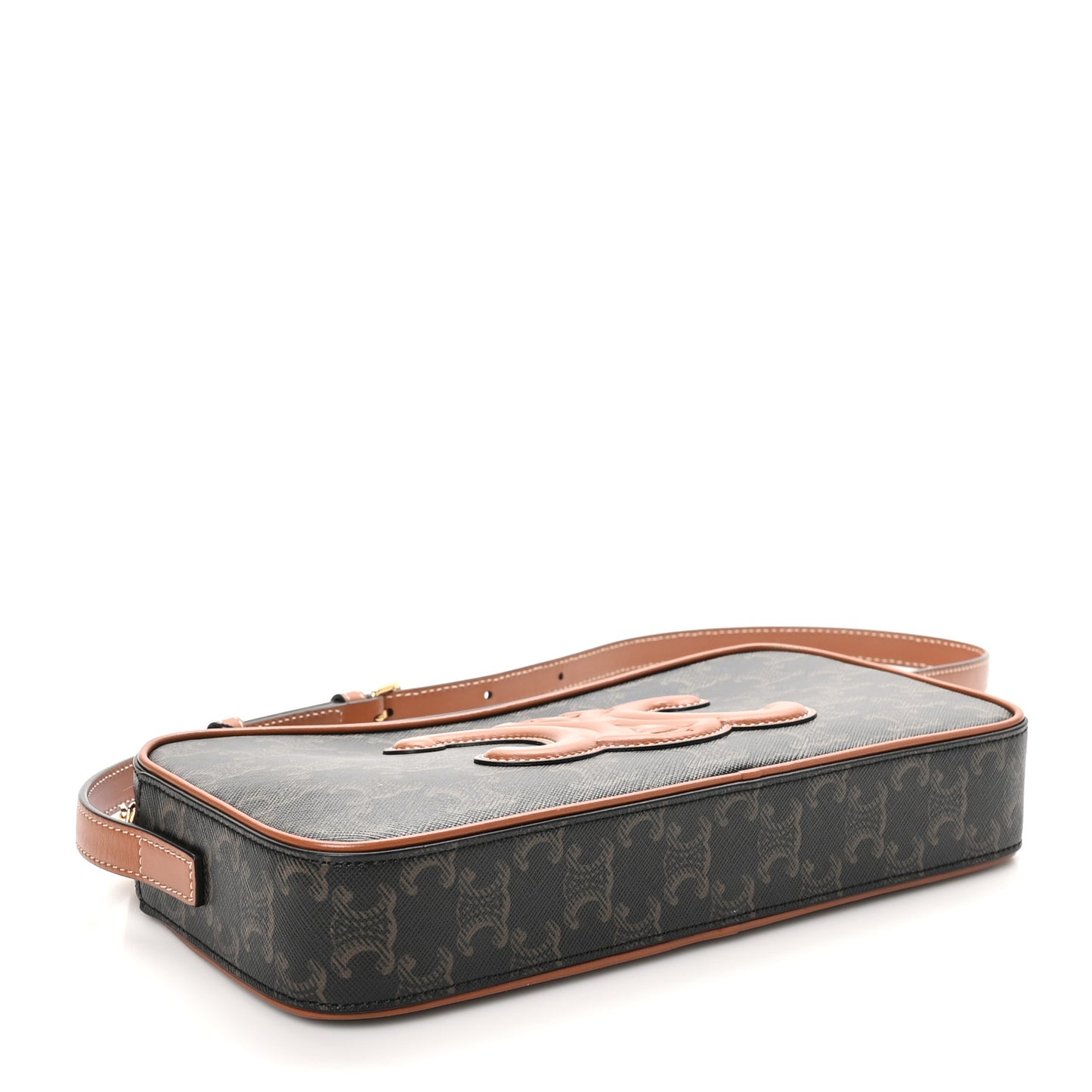 Triomphe Canvas Mini Camera Shoulder Bag Tan