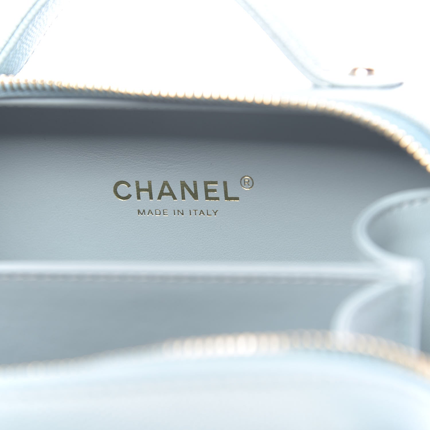Chanel Caviar Quilted Small CC Filigree Vanity Case Light Blue 7 of 11