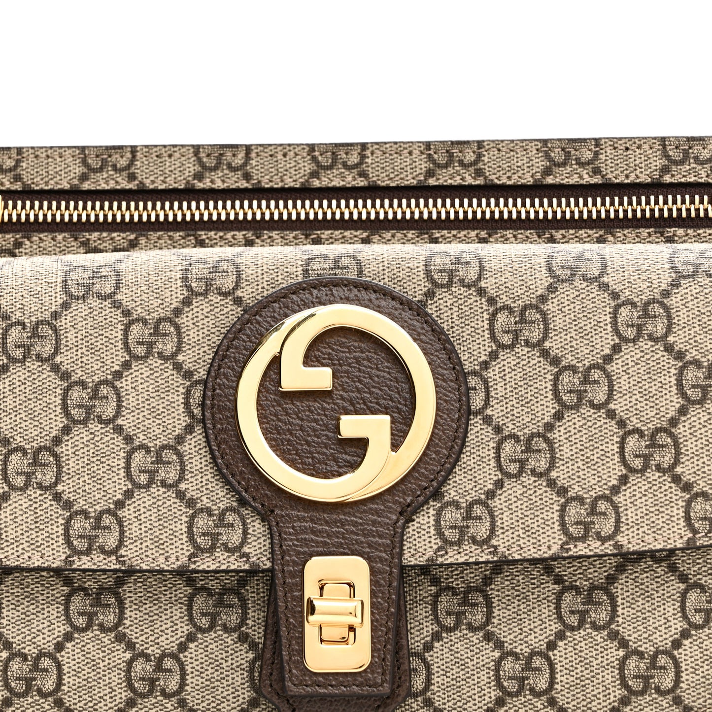 GG Supreme Monogram Textured Dollar Calfskin Blondie Belt Bag Beige Ebony New Acero