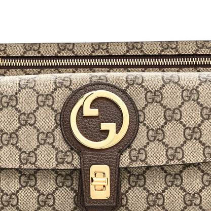 Gucci GG Supreme Monogram Textured Dollar Calfskin Blondie Belt Bag Beige Ebony New Acero 7 of 9
