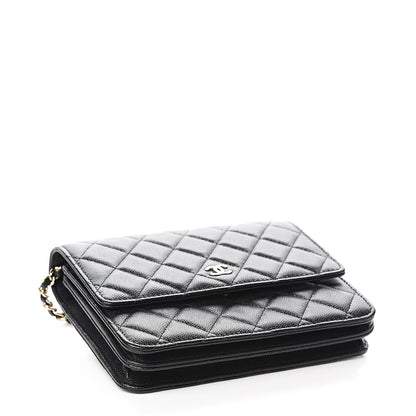 Chanel Caviar Quilted Square Wallet On Chain WOC Black 3 of 11