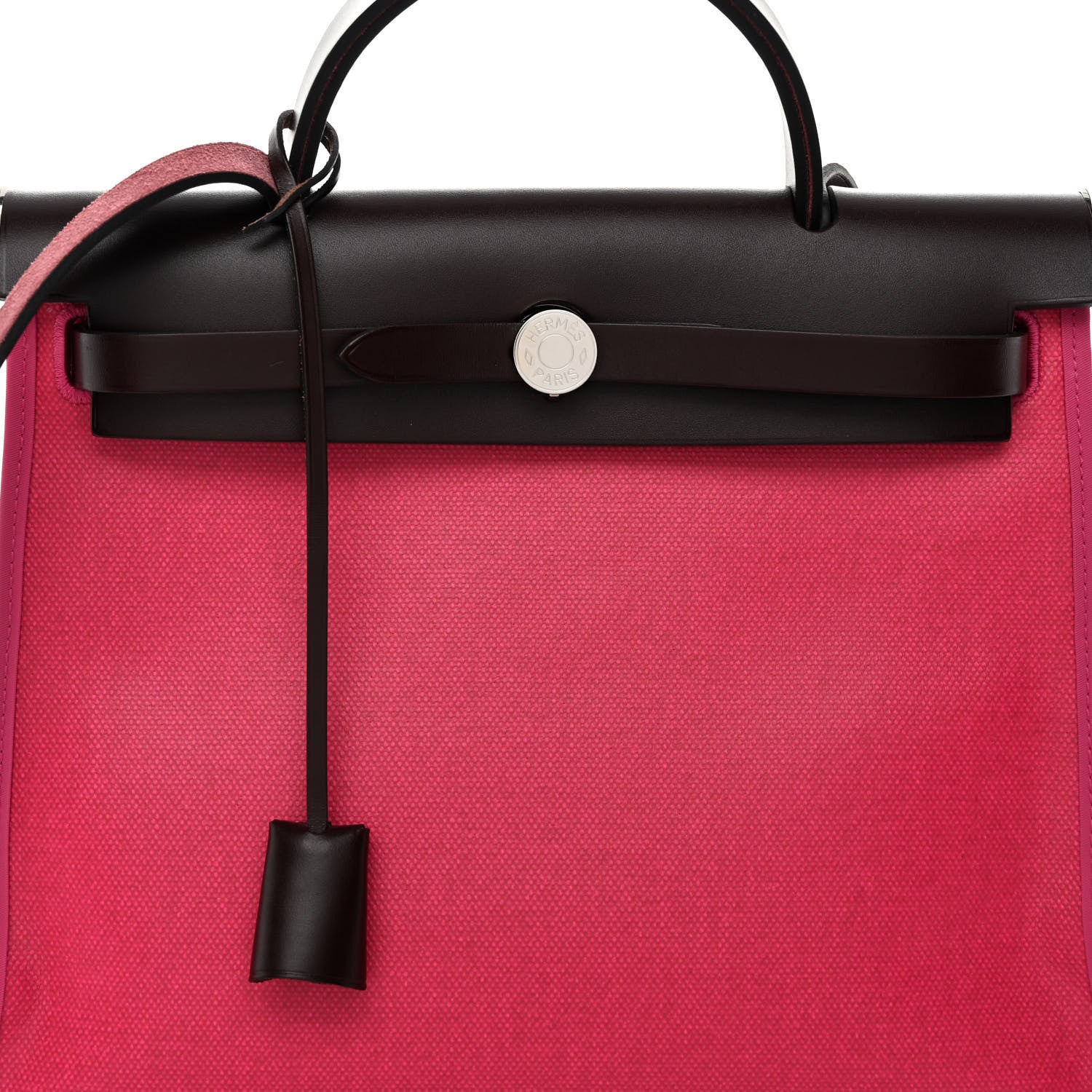 Hermes Toile H Berline Vache Hunter Herbag Zip 31 PM Rouge Sellier Rose Shocking 9 of 11