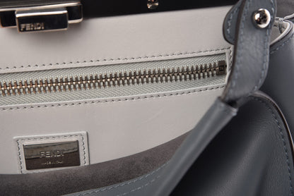 Fendi Vitello Seta Shiny Nappa Medium Peekaboo Iconic Satchel Alga Rosa Doll 12 of 16