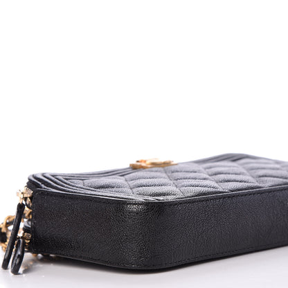 Chanel Caviar Quilted Small Boy Clutch With Chain Black 10 of 13