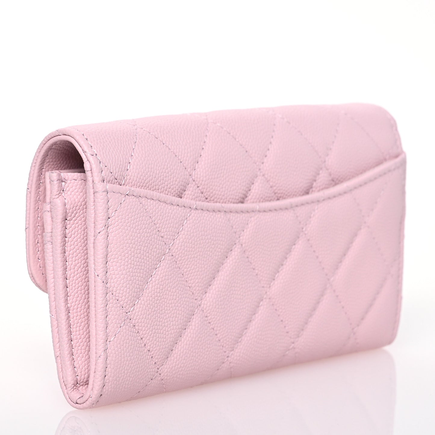 Caviar Quilted Medium Flap Wallet Light Pink