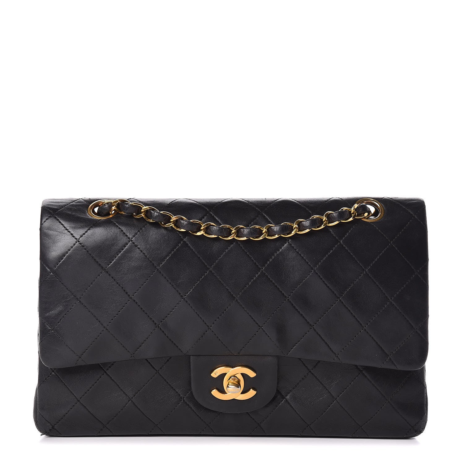Chanel Lambskin Quilted Medium Double Flap Black 1 of 18
