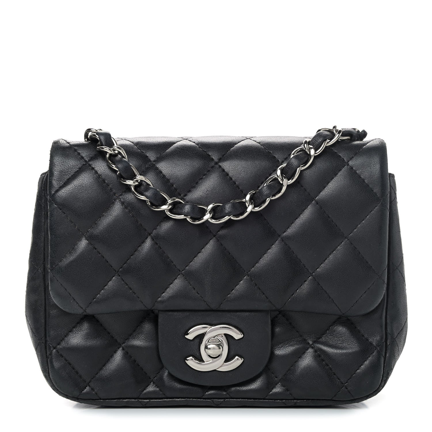 Chanel Lambskin Quilted Mini Square Flap Black 1 of 13