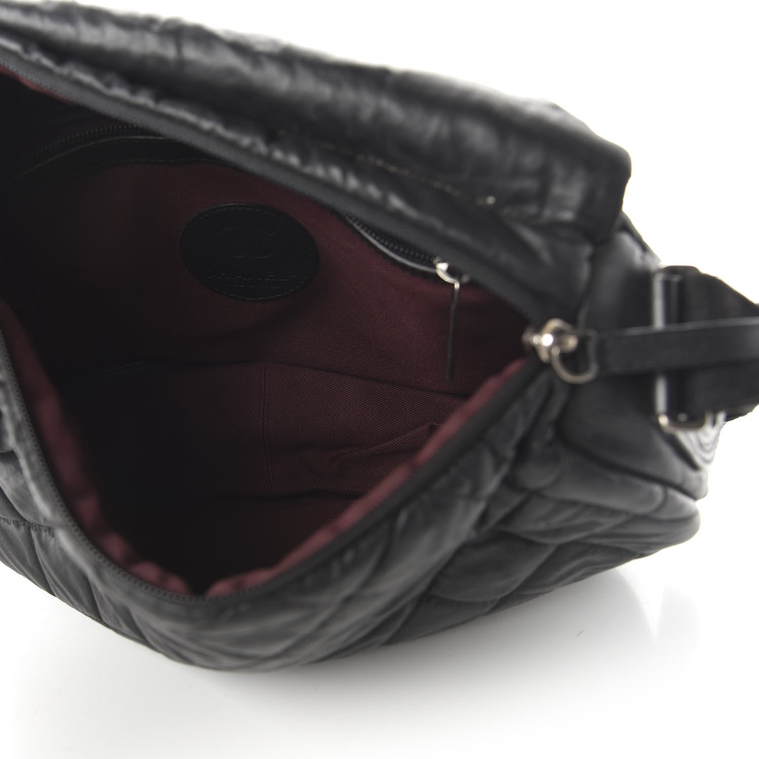 Chanel Coated Canvas Quilted Expandable Messenger Black 5 of 10