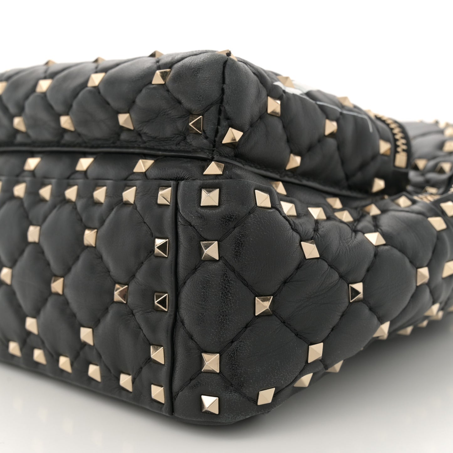 Lambskin VLTN Print Quilted Mini Rockstud Spike Backpack Black