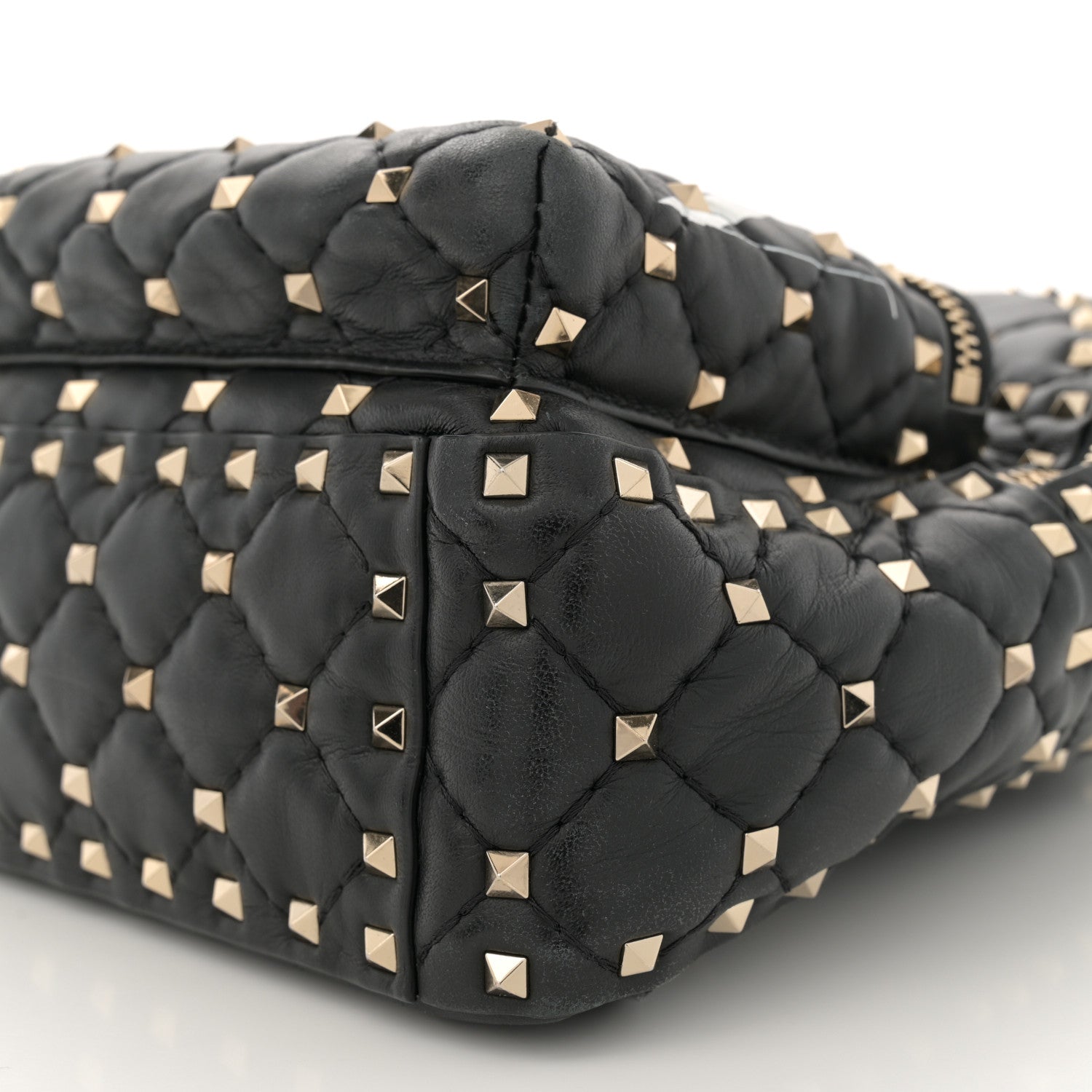 Valentino Garavani Lambskin VLTN Print Quilted Mini Rockstud Spike Backpack Black 9 of 11