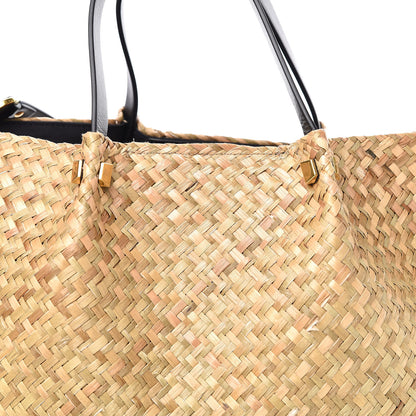 Valentino Garavani Raffia Medium Vlogo Escape Shopper Natural Black Rouge 11 of 11