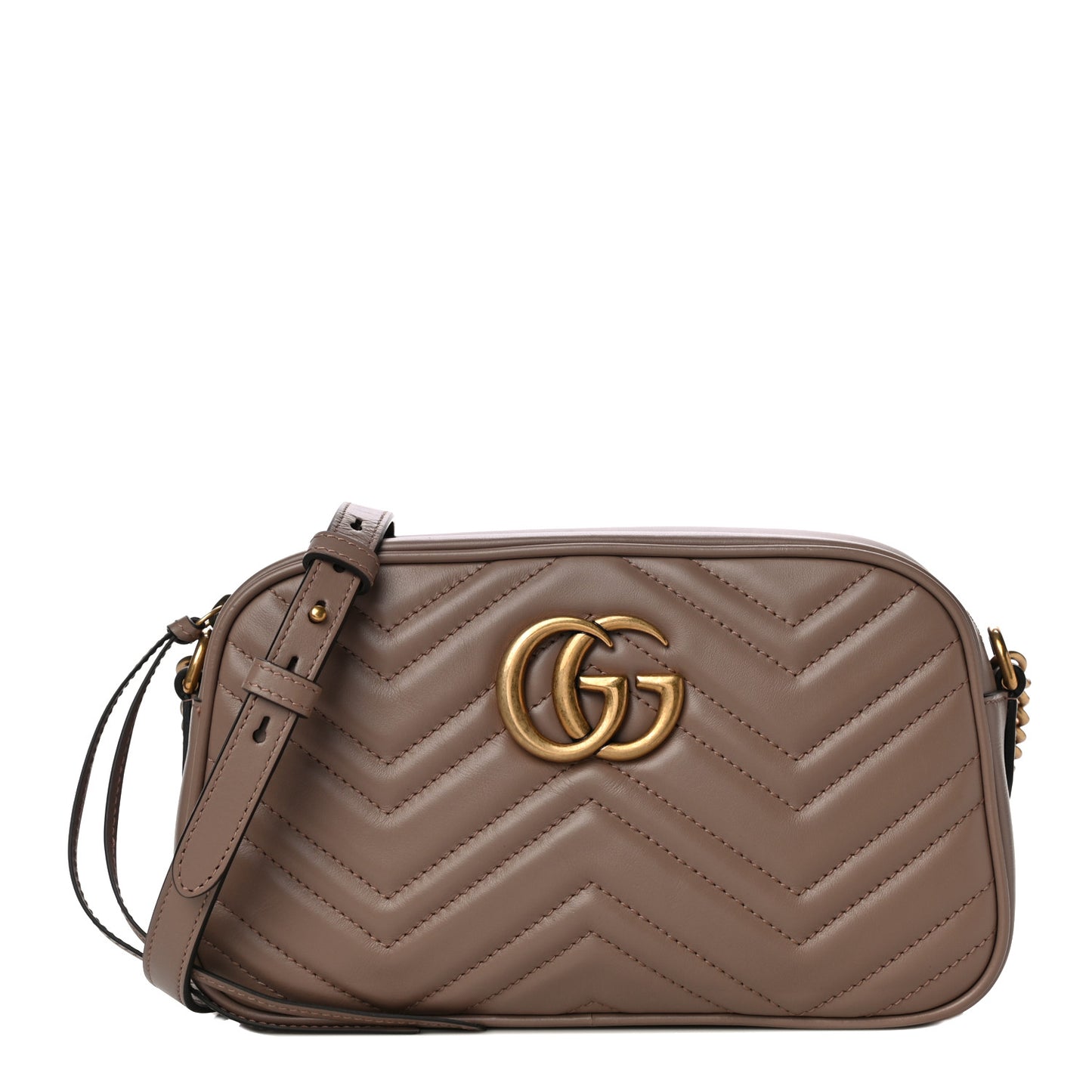 Calfskin Matelasse Small GG Marmont Chain Shoulder Bag Porcelain Rose