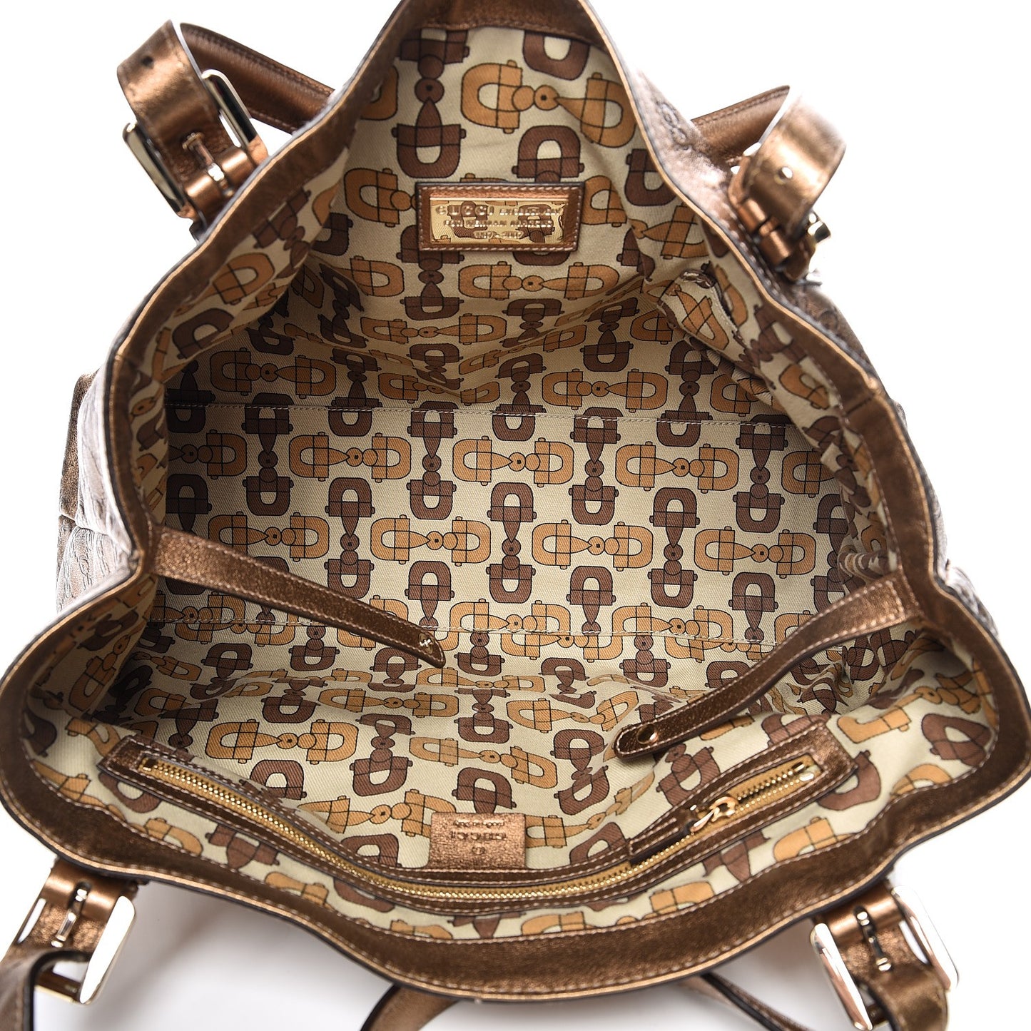 Metallic Guccissima Medium Britt Tote Gold