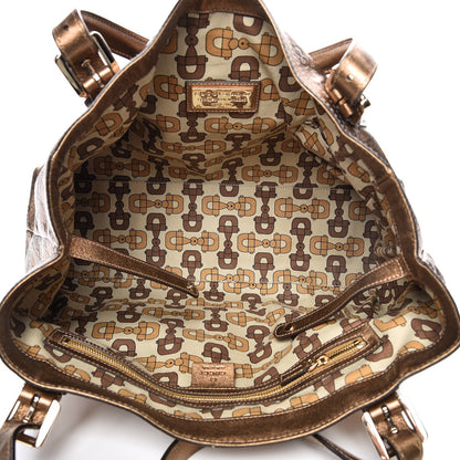 Gucci Metallic Guccissima Medium Britt Tote Gold 5 of 12