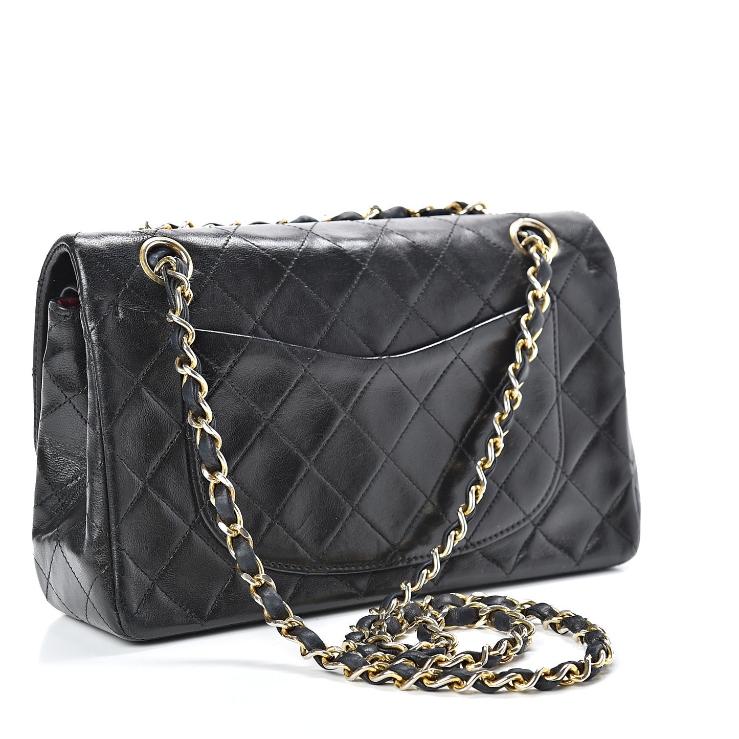 Lambskin Quilted Small Double Flap Black