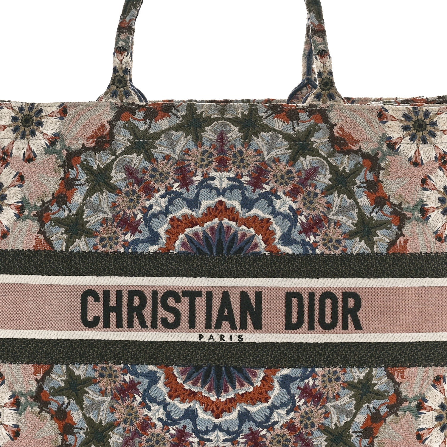 Christian Dior Canvas Embroidered Large Kaleidioroscopic Book Tote Multicolor 8 of 12