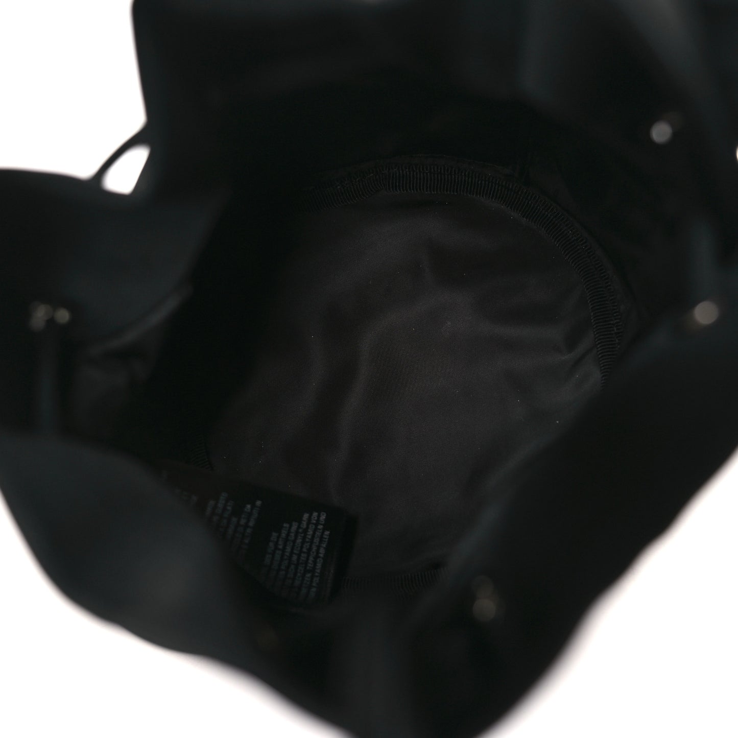 Recycled Sport Nylon Logo Embroidered Wheel Drawstring Bucket Bag XS Black