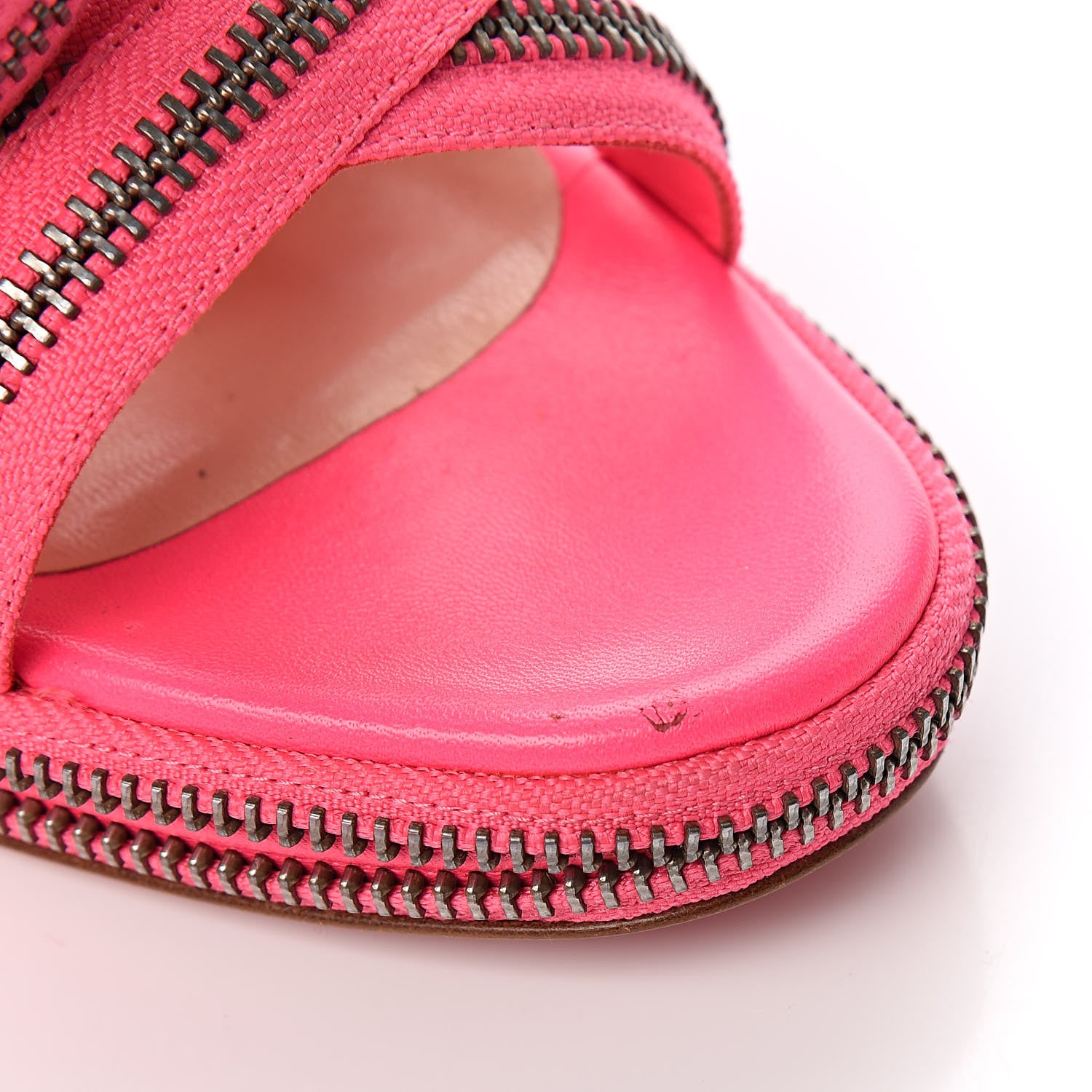 Christian Louboutin Fabric Rodita Zipper Platform Sandals 39.5 Pink 10 of 10
