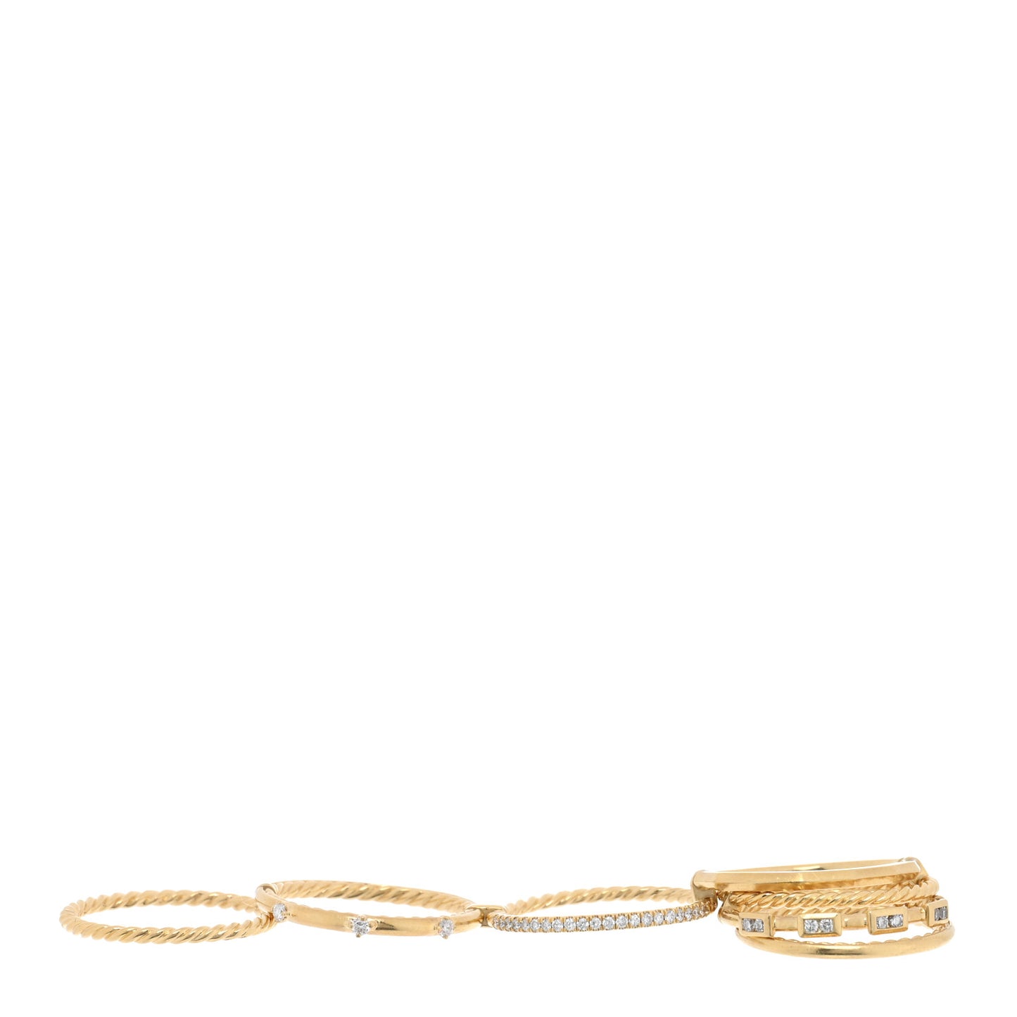 18K Yellow Gold Diamond Stax Seven-Row Ring 52 6