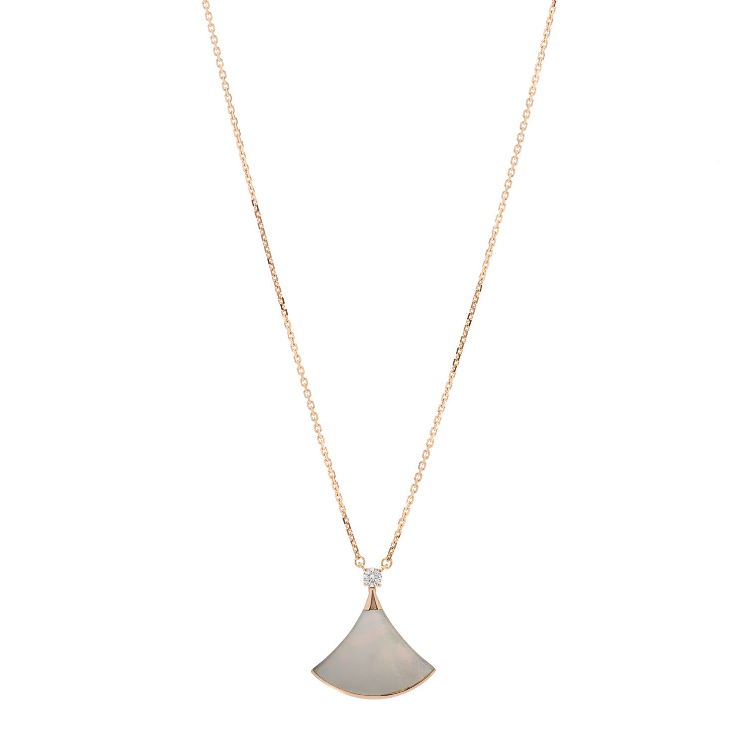 Bulgari 18K Rose Gold Diamond Mother of Pearl Divas' Dream Pendant Necklace 1 of 5