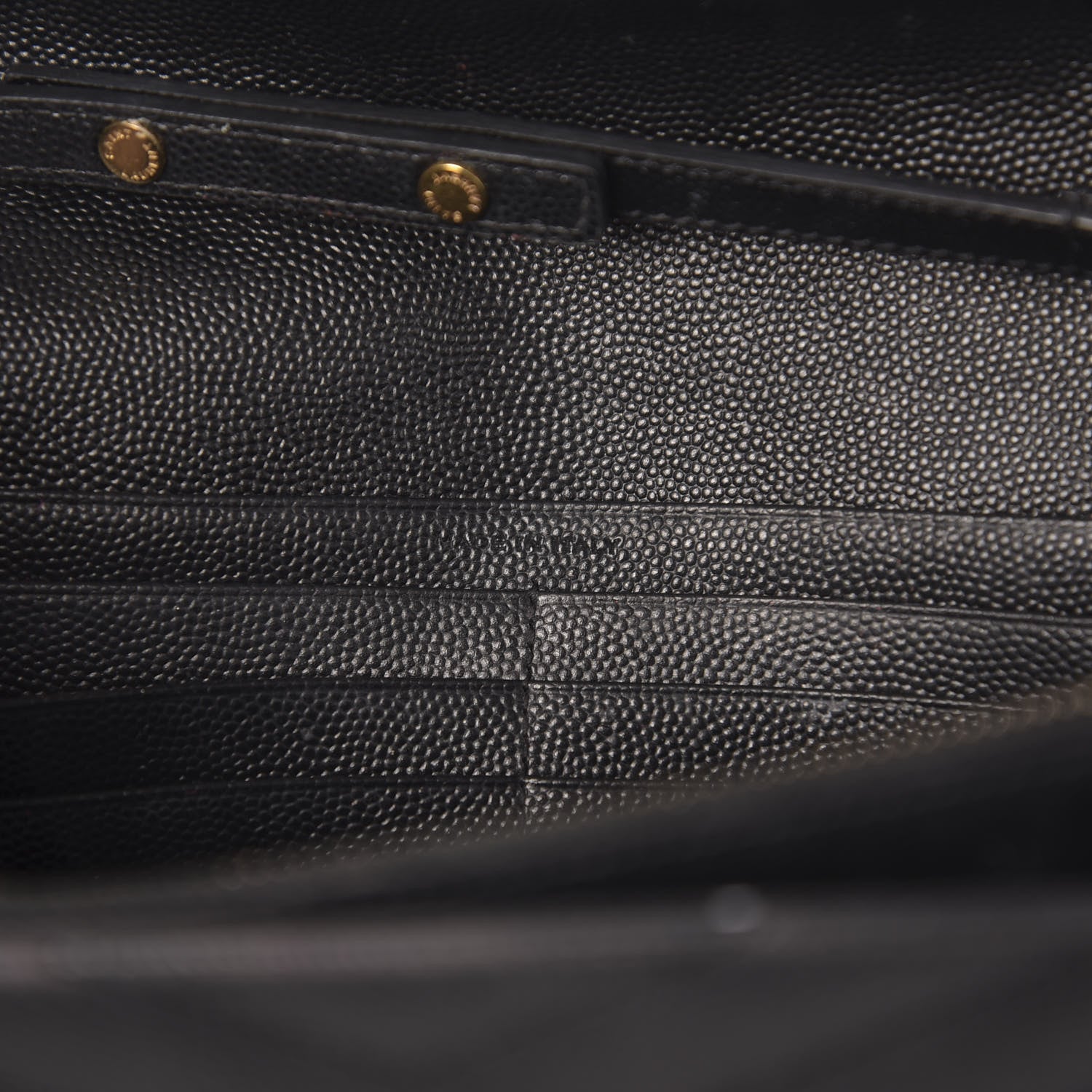 Saint Laurent Grain De Poudre Matelasse Chevron Monogram Chain Wallet Black 6 of 18