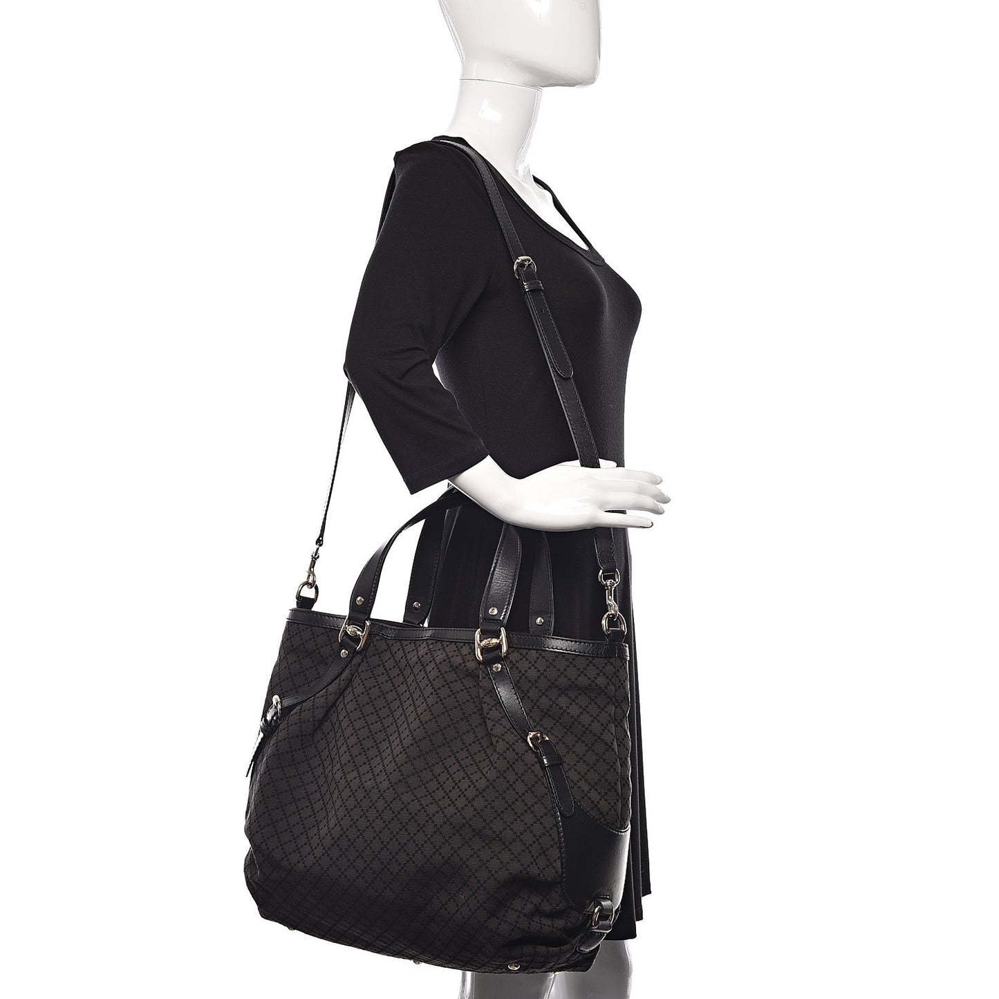 Diamante Bridle Tote Dark Brown