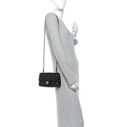 Chanel Patent Calfskin Quilted Mini Rectangular Flap Black 2 of 10