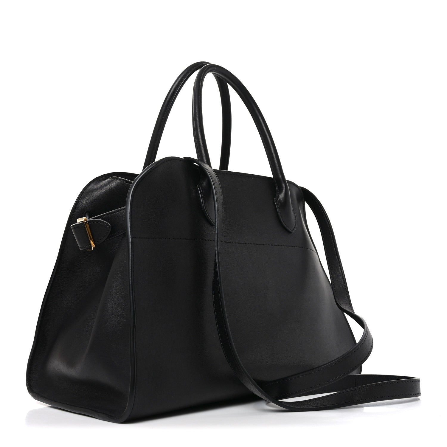 The Row Polished Saddle Calfskin Soft Margaux 12 Black 2 of 8