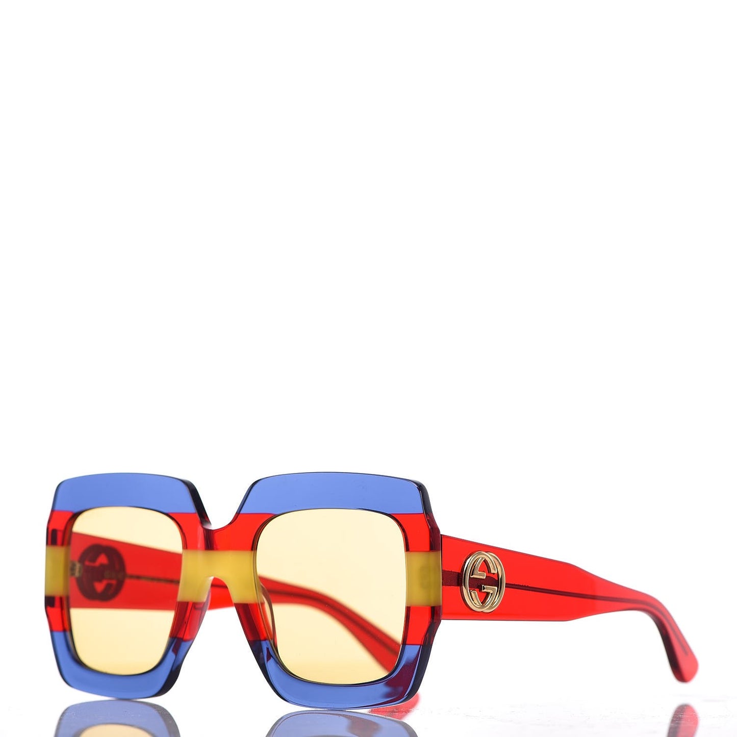 Square Frame GG0178S Sunglasses Blue Red Yellow