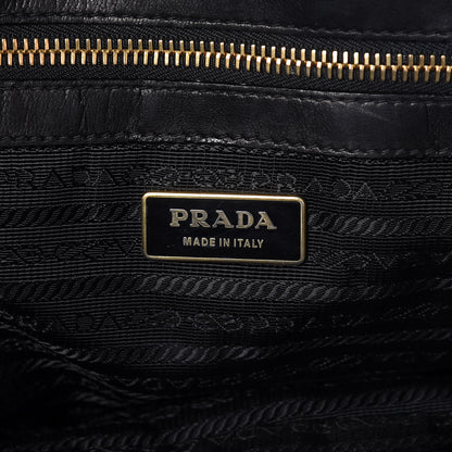 Prada Nappa Gaufre Dome Satchel Black 6 of 10