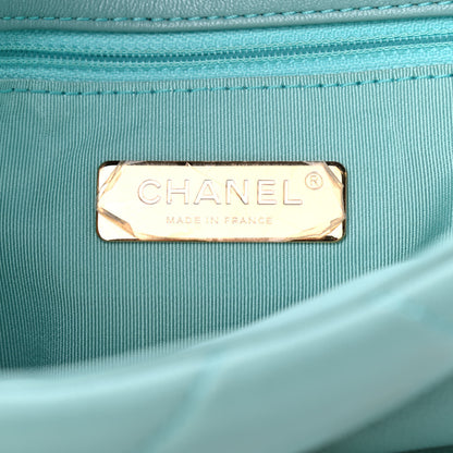 Chanel Goatskin Quilted Medium Chanel 19 Flap Light Blue 7 of 8