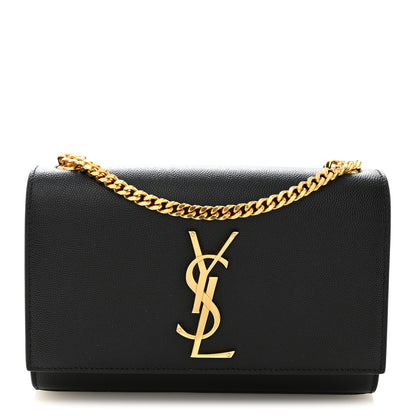Saint Laurent Grain De Poudre Small Monogram Kate Satchel Black 1 of 10