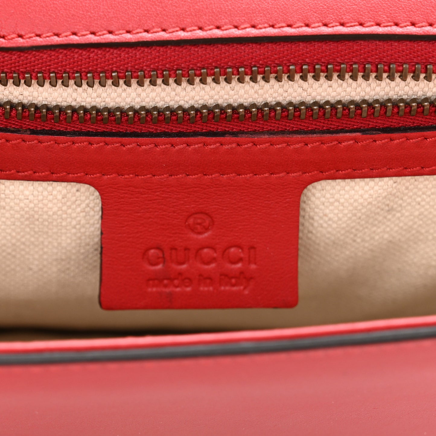Calfskin Web Medium Peony Chain Shoulder Bag Red