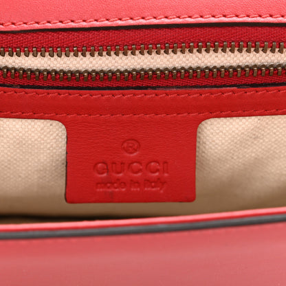 Gucci Calfskin Web Medium Peony Chain Shoulder Bag Red 6 of 10