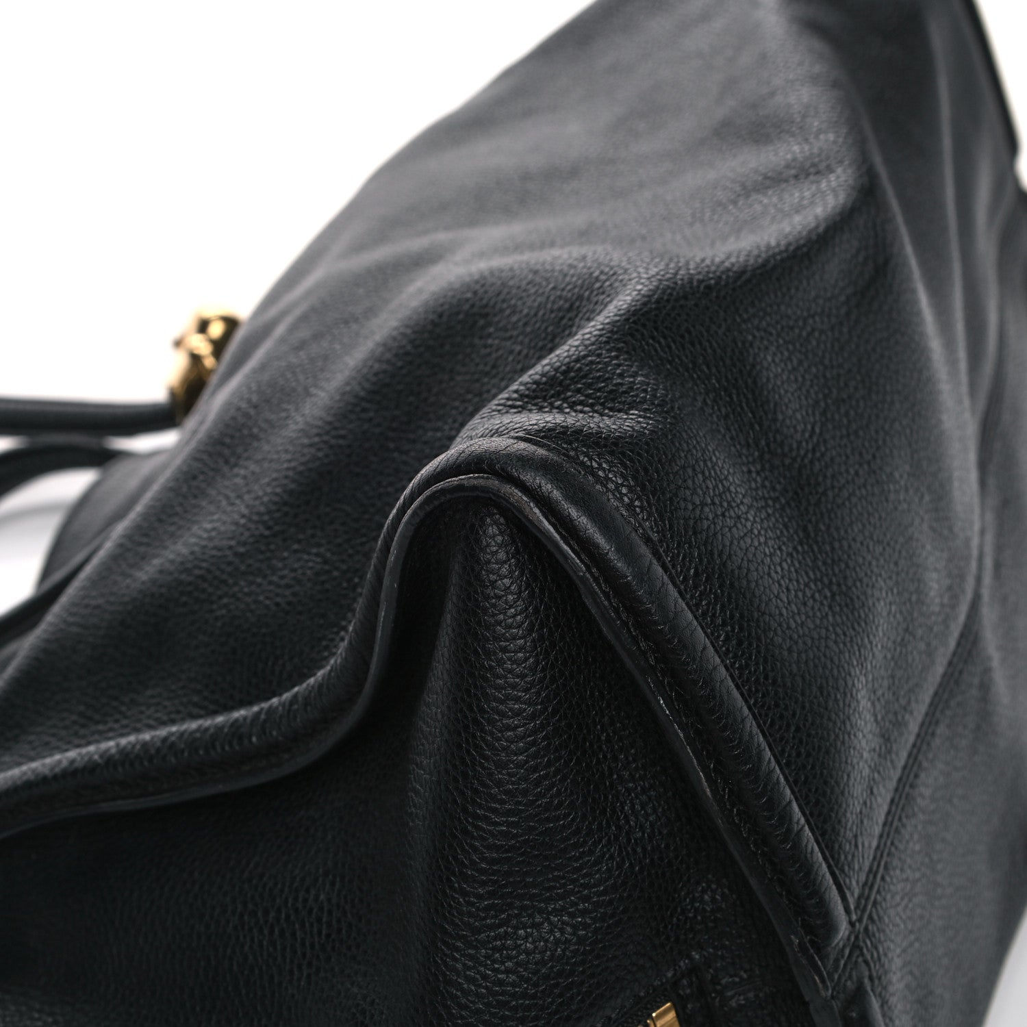 Alexander McQueen Pebbled Calfskin Large Skull Padlock Zip Around Tote Black 10 of 24