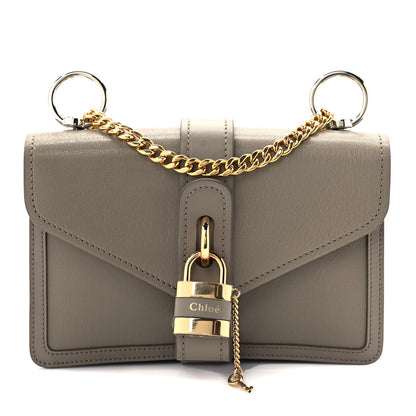 Chloe Shiny Goatskin Calfskin Aby Chain Shoulder Bag Motty Grey 1 of 9