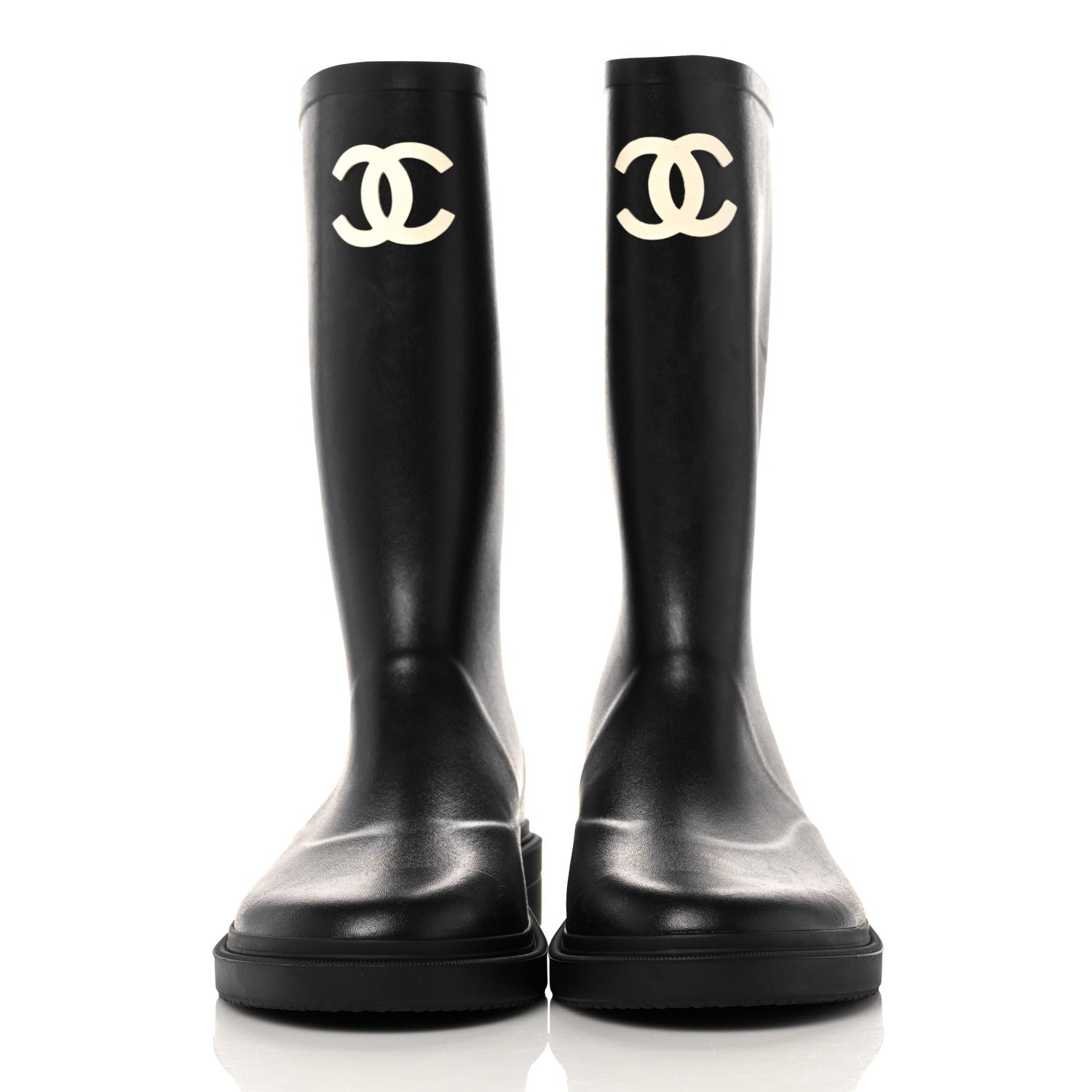 Chanel Caoutchouk CC High Boots 42 Black 2 of 13
