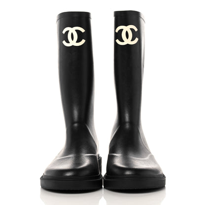 Chanel Caoutchouk CC High Boots 42 Black 2 of 13