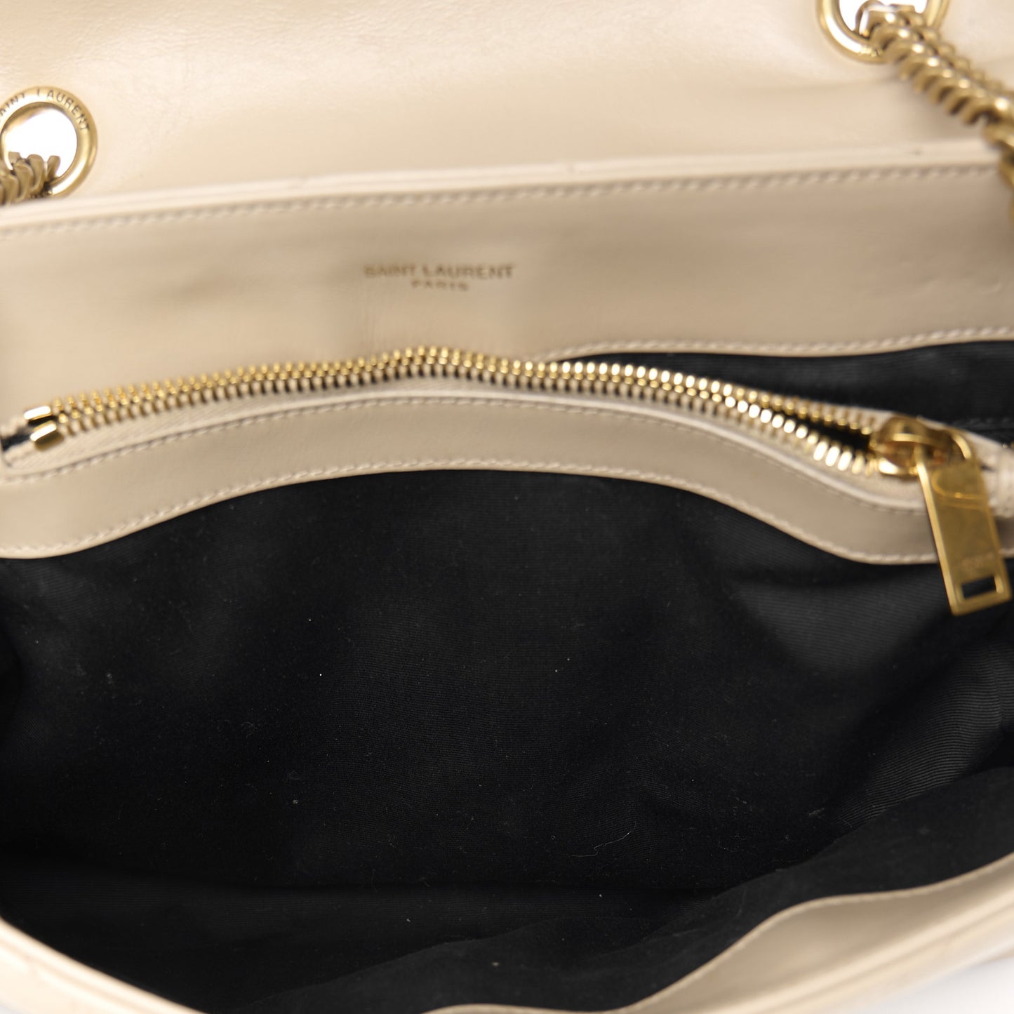 Calfskin Y Quilted Monogram Medium Loulou Chain Satchel Dark Beige
