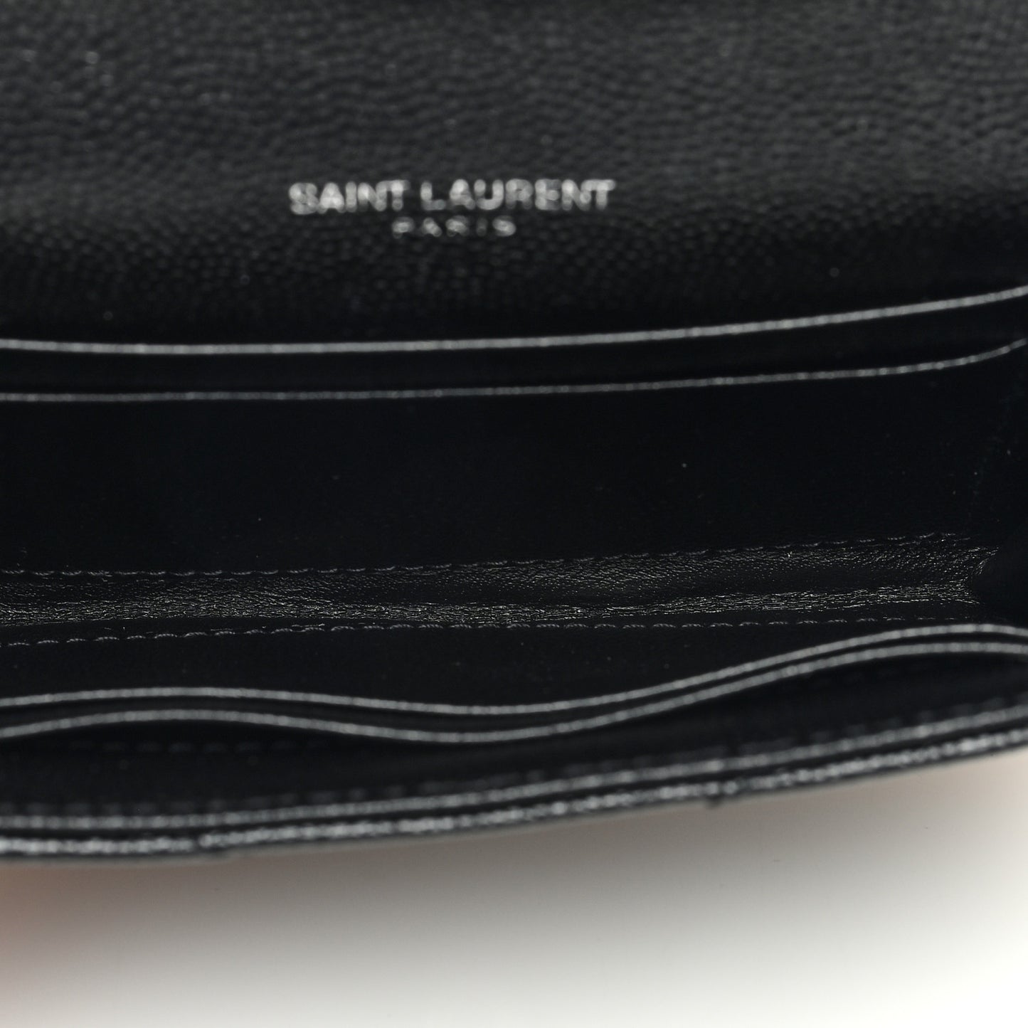 Grain De Poudre Matelasse Chevron Small Monogram Envelope Wallet Black