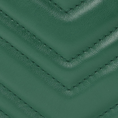 Gucci Calfskin Matelasse Small GG Marmont Chain Shoulder Bag Emerald Green 8 of 10