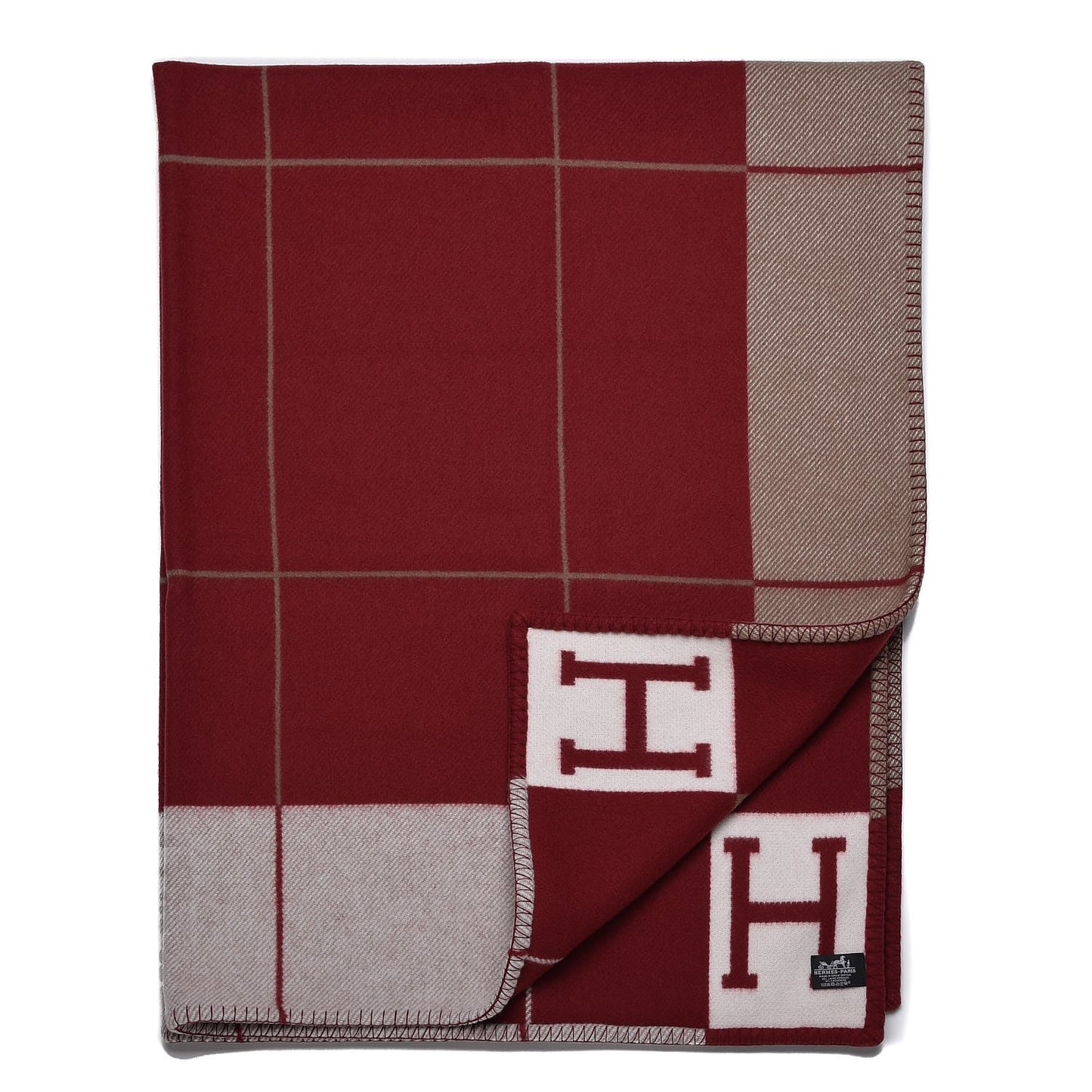 Wool Cashmere Avalon III Blanket Ecru Rouge H
