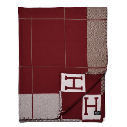 Hermes Wool Cashmere Avalon III Blanket Ecru Rouge H 3 of 5