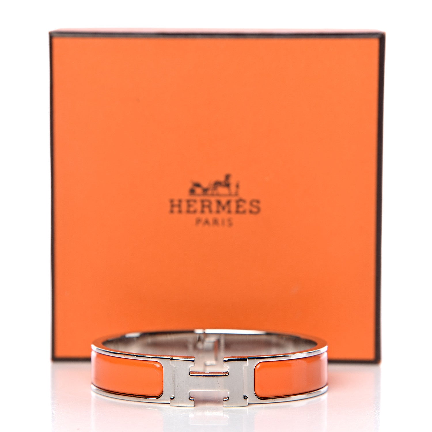 Hermes Enamel Narrow Clic Clac H Bracelet PM Orange 6 of 6