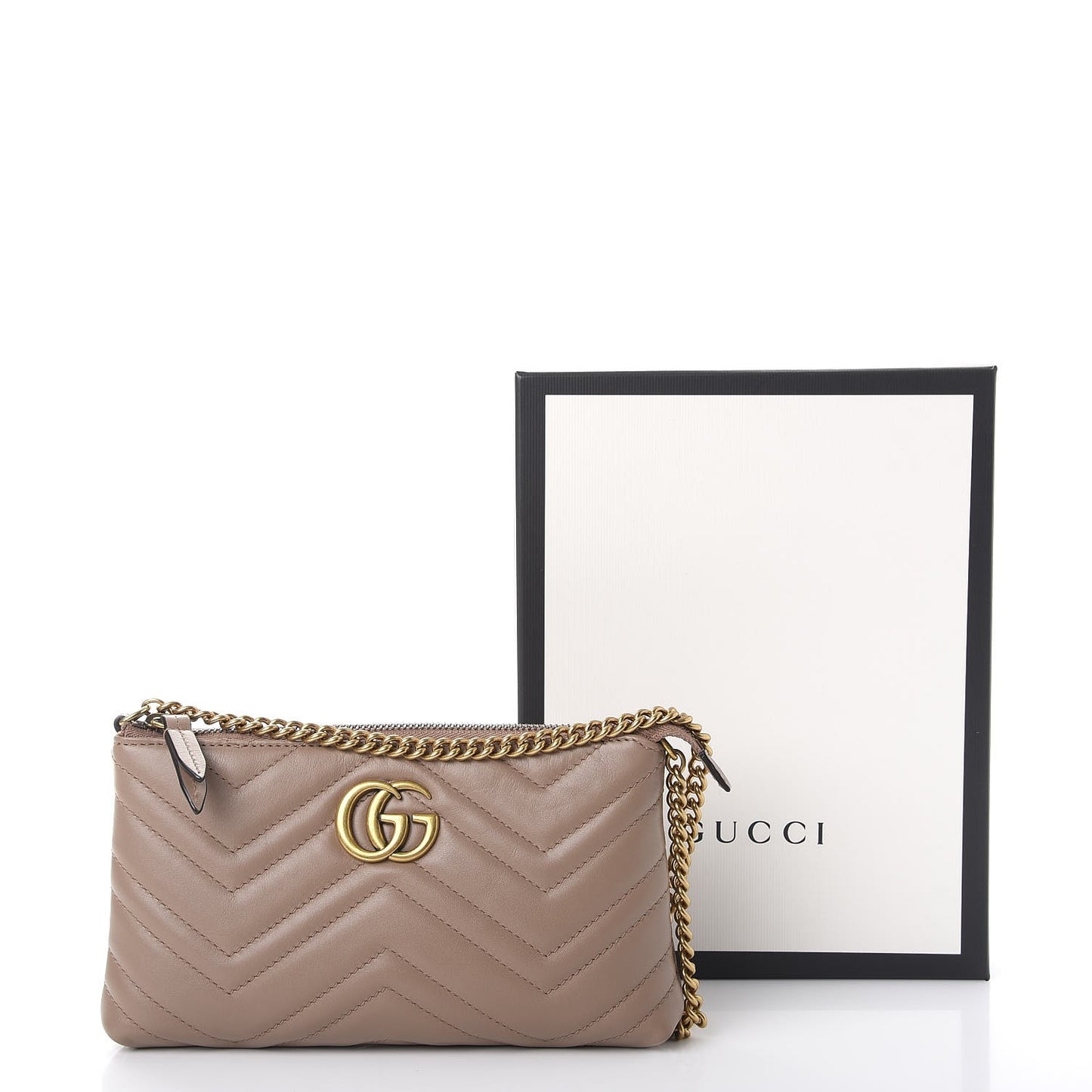 Calfskin Matelasse Mini GG Marmont Chain Bag Porcelain Rose
