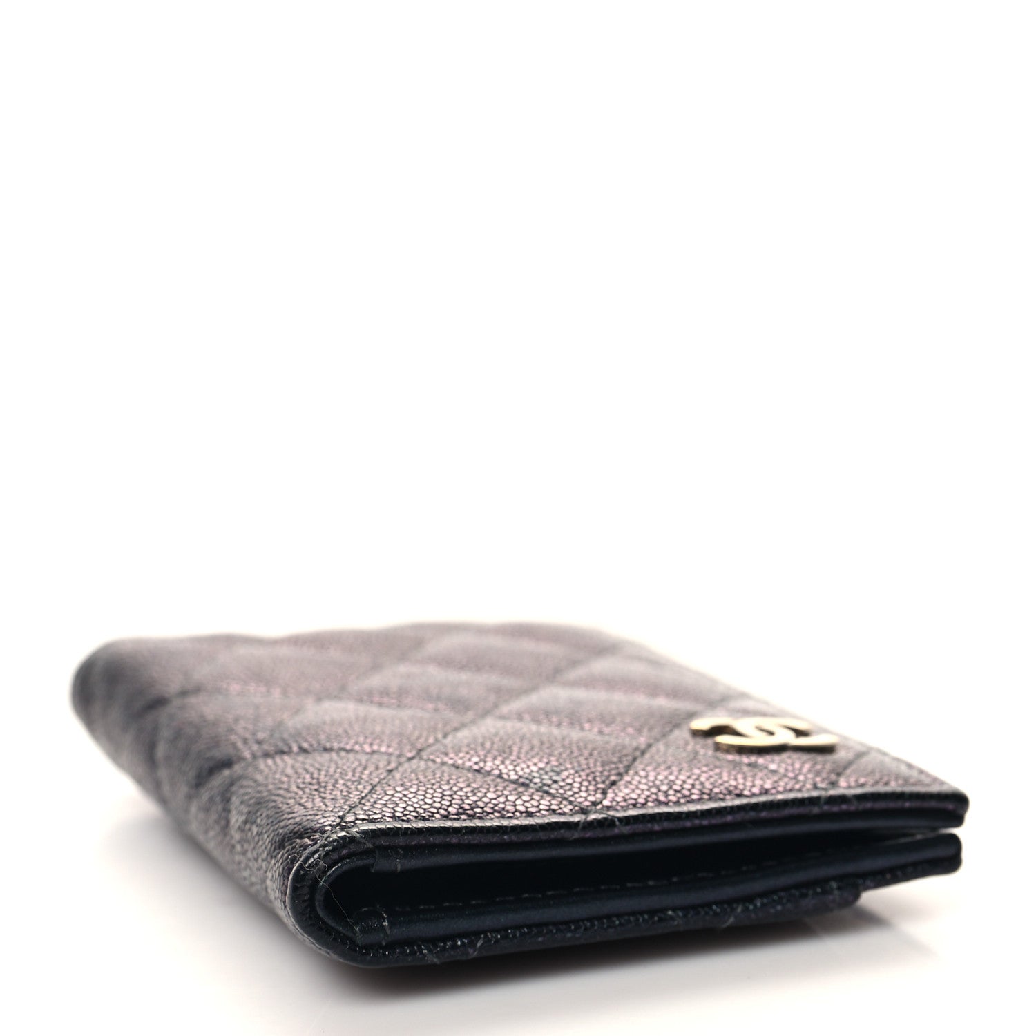 Chanel Iridescent Caviar Quilted Card Holder Wallet Black 4 of 9