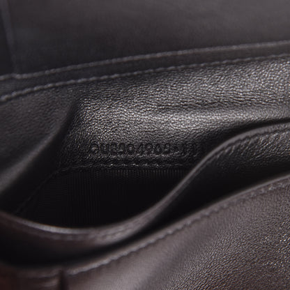 Saint Laurent Lambskin Y Quilted Monogram Compact Loulou Wallet Black 7 of 7