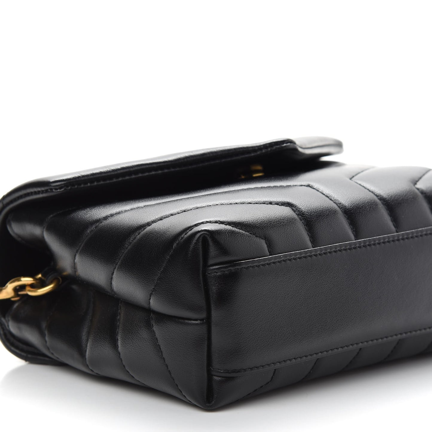 Calfskin Y Quilted Monogram Toy Loulou Crossbody Bag Black